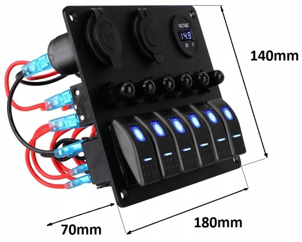 Weber 6wpanelbezp Перемикач панелі 2x USB вольтметр прикурювача