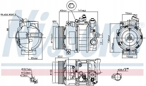 Nissens 890634 Компресор компресора кондиціонера 890634 nissens