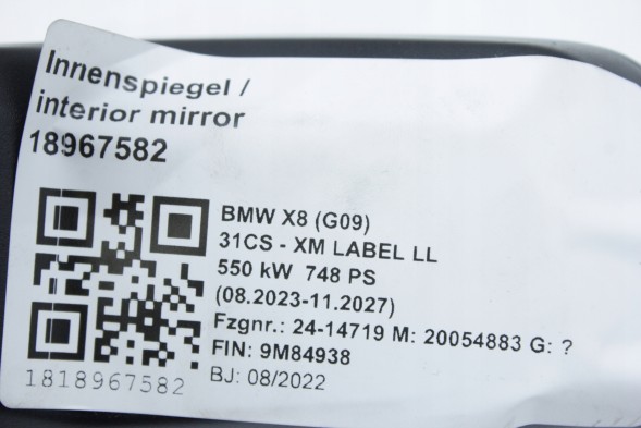 BMW OE 5A32370 51165A32370 ДЗЕРКАЛО ЗАДНЬОГО ВИДУ EC LED GTO ПУЛЬТ ДИСТАНЦІЙНОГО КЕРУВАННЯ ДЛЯ ВОРІТ BMW U11 X1 G06 X6 LCI F96 X6M