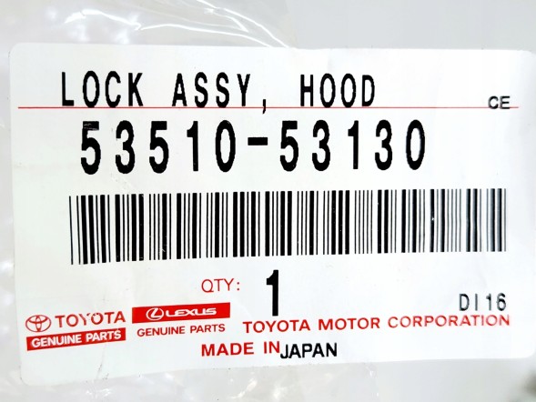 Lexus OE 5351053130 Замок капота передній РИГЕЛЬ МАСКА LEXUS IS 2021+ OE