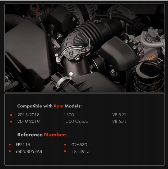 Китай FPS115 ДАТЧИК ТИСКУ ПАЛИВА RAM 1500 PICKUP РЕГУЛЯТОР ТИСКУ 2015/2024 HEMI