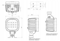WAŚ 1215/II Waś Лампа робоча 8000lm (сфокусоване світло), галоген LED, роз'єм Deutsch