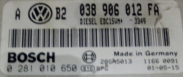 Bosch Контролер 038906012FA 0281010650 BEZ IMMO