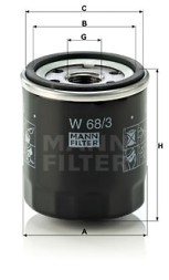 W 68 3 MANN FILTER Фільтр мастил