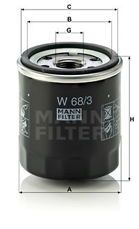 W 68 3 MANN FILTER Фільтр мастил