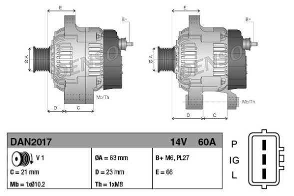 V-maxzone Part VIC-366059 Альтернатор для HYUNDAI R60-7