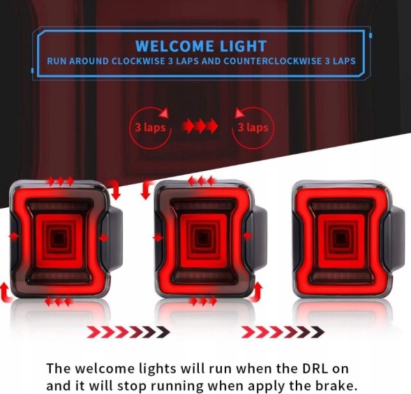 Китай Tunnel3D-JKb Світлодіодні лампи задні Jeep Wrangler JK JKU 2006-2017 Tunnel 3D EU