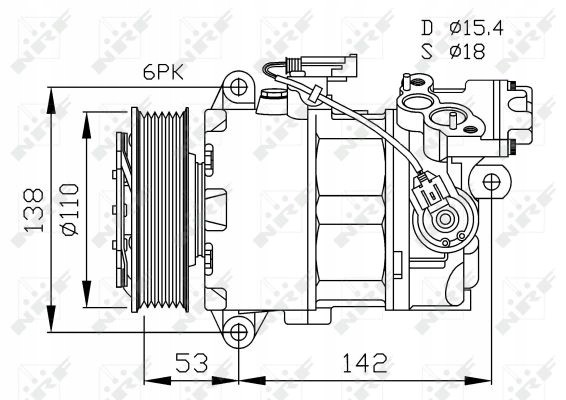 NRF 32463 Nrf компресор кондиціонера bmw e81/87/90/91 04-