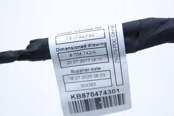 BMW OE 8704743 61128704743 ДЖГУТ ЕЛЕКТРОПРОВОДКИ ПЕРЕДНЬОГО БАМПЕРА 4x PDC BMW F91 F92 F93 M8 MPOWER 8704743