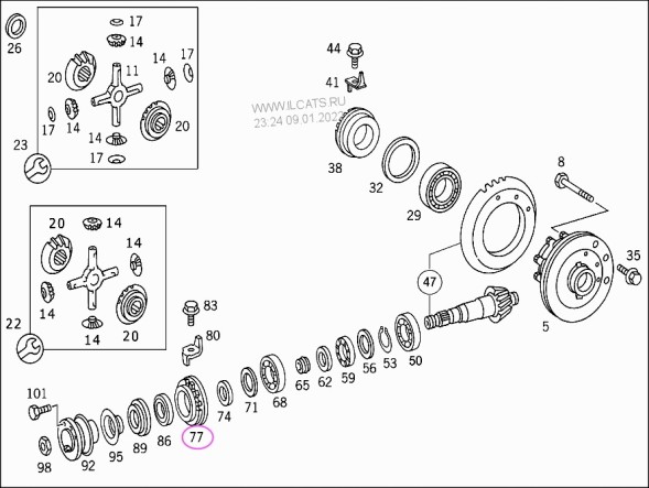 Mercedes-Benz OE A6693530025 Фланець диференціала MERCEDES T2 VARIO