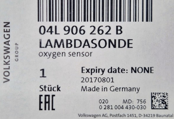 Volkswagen OE 04L906262B 0281004429 Audi volkswagen 2.0 tdi лямбда-зонд oe 04l906262b оригінальний новий