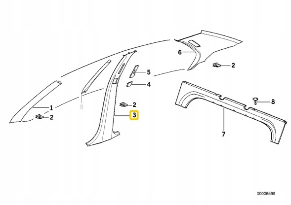BMW OE Щиток середньої стійки P BMW OE 51438165328