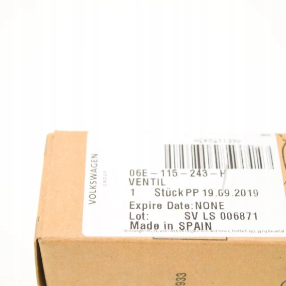 Volkswagen OE 06E115243H, DWP358658OE Клапан тиску масла VW Arteon 06E115243H Новий оригінал
