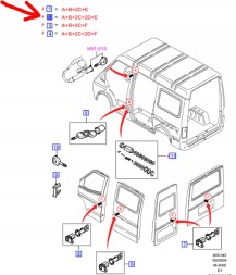 Ford OE 95VB-B-22050-DG КОМПЛЕКТ ЗАМКОВ БЕЗ АВТОСИГНАЛІЗАЦІЇ FORD TRANSIT 93-2000р