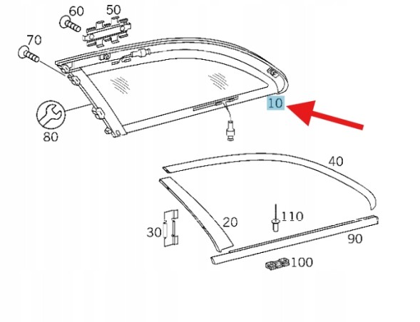 Mercedes-Benz OE СКЛО БОКОВЕ ВІКНО ЛІВЕ ЗАДНЄ MERCEDES C W203 OE A2036703512
