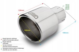 Ulter-Sport N1-101RS*/50 Універсальний наконечник глушника круглий 100мм довжина 120мм śr.montażowa 50мм