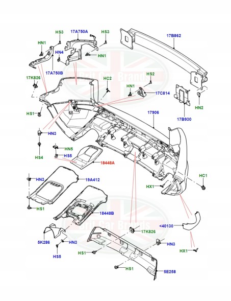 Land Rover OE Манекен наконечника вихлопу Land Rover Evoque LR027872