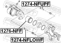1274 NFUPF FEBEST ВТУЛКА НАПРЯМНА СУПОРТА ГАЛЬМІВНОГО ПЕРЕДНЬОГО