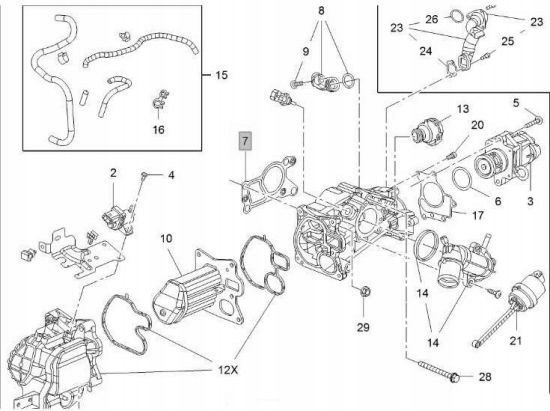 General Motors КОРПУС КУЛЕРА EGR З ПРОКЛАДКАМИ 2.0 CDTI JTD 55590953 OPEL OE ОРИГ.