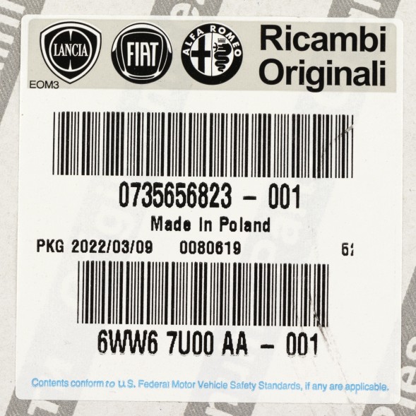 Fiat OE Центральна ліва решітка вентиляції Fiat OE 735656823
