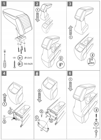 Rati C05381A Підлокітник RATI Стандарт тканина, Toyota Yaris/ Yaris Cross, 2020- ,