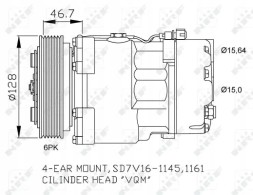 NRF 32489 Компресор кондиціонера 32489 nrf vw lt