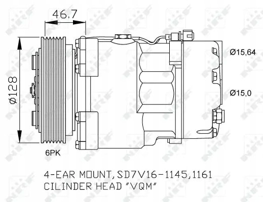 NRF 32489 Компресор кондиціонера 32489 nrf vw lt