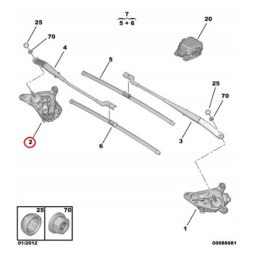 PSA 9816172680 Peugeot 508 двигун склоочисника правий оригінал 9816172680