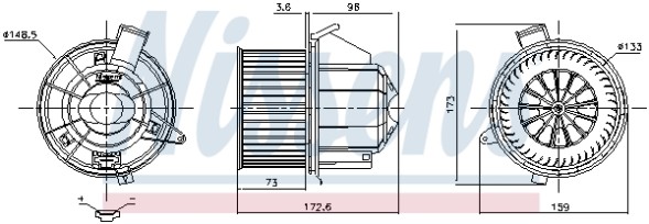 V-maxzone Part VIC-215266 Вентилятор обігрівача NIS для DS DS 3 / DS 3; ABARTH 600E; ALFA ROMEO JUNIOR; FIAT 600E
