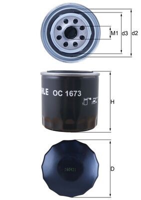 OC1673 MAHLE ORIGINAL Фільтр мастил