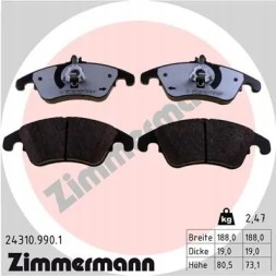 Zimmermann 24310.990.1 Гальмівні колодки передні 24310.990.1 zimmermann