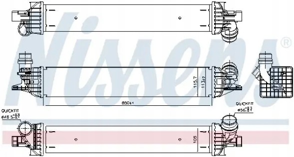 Nissens 96625 Охолоджувач повітря інтеркулер 96625 nissens