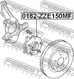 Febest 0182-ZZE150MF Втулка колеса 0182-zze150mf febest toyota auris