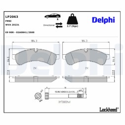 LP2063 DELPHI Комплект гальмівних колодок з 4 шт дисків