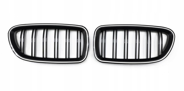 TOPGER KRG-BMW-287 СВІТЛОДІОДНА АТРАПА ГРИЛЬ НИРКИ BMW 5 F10 10-17 ЧОРНИЙ БЛИСК 2 РЕБРА