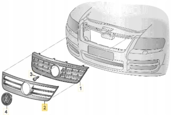DPA 7L6 853 651C DPA Камера радіатора гриль капота хром VW Touareg 7л