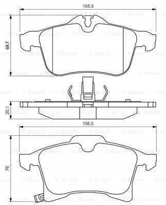 Bosch 0 986 424 707 + 0 986 478 883 OPEL ASTRA H (A04) bez 1.9 CDTI Накладки + гальмівні диски передні bosch opel astra h 3 iii 5 гвинтів