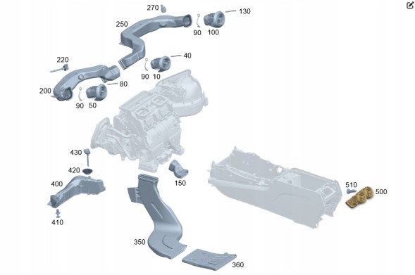 Mercedes-Benz OE A206830430164 ПРИПЛИВНА НАСАДКА ЗАДНЯ ЦЕНТРАЛЬНА MERCEDES CLE