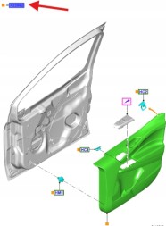 Ford OE ОБШИВКА ДВЕРЕЙ ПЕРЕДНЯ ЛІВА STR FORD TRANSIT 14- 2540093 _ ET76-V23943-DP35BL