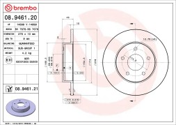 08 9461 20 BREMBO Диск гальмівний