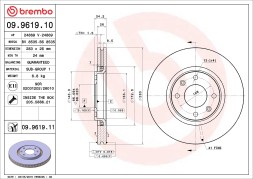 09 9619 10 BREMBO Диск гальмівний