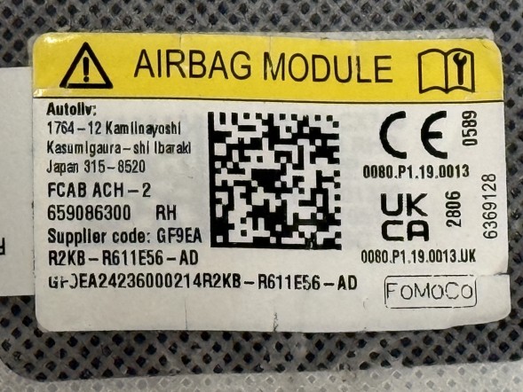 Ford OE R2KB-R611E56-AC FORD CAPRI EXPLORER EV ПОДУШКА БЕЗПЕКИ AIRBAG СИДІННЯ ПРАВА ВНУТРІШНЯ ОРИГІНАЛ