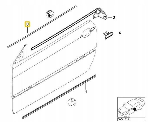 BMW OE 51328227626 BMW E46 Cabrio Coupe Скребок дверей OE P