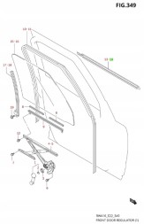 Suzuki OE 83821-79J00 SUZUKI SX4 06-13 Ущільнювальна планка скла дверей, ліва передня