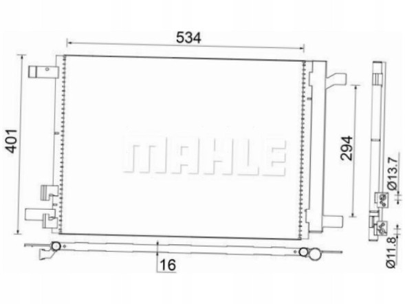 Volkswagen OE radio39274903 Конденсатор кондиціонера seat leon 5f 1.0-2.0 12-20 кл 1.0-2.0 19-