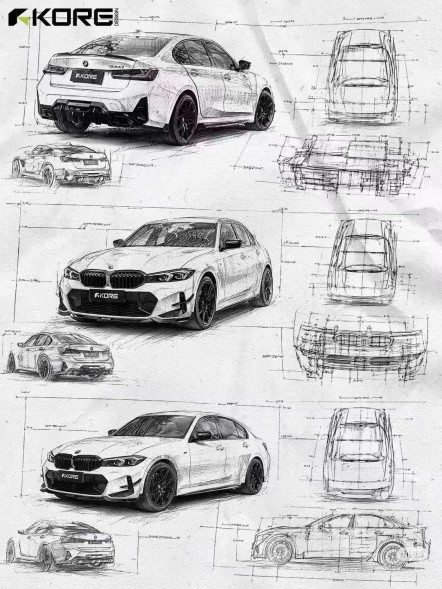 Китай KR0132013 Спойлер для BMW 3 Серії G20 M3 G80 Власний Дизайн Чорний Сапфір KORE