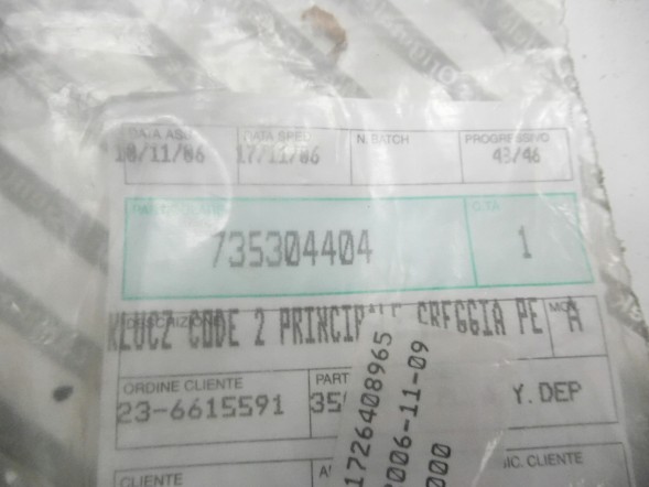 Fiat OE Ключ запалювання Fiat Palio Doblo OE 735304404