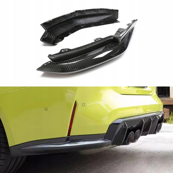 Китай 74743275841 НАКЛАДКИ ЗАДНІ БІЧНІ ДИФУЗОР СПОЙЛЕР OEM STYLE BMW G82 G83 CARBON М ПАКЕТ