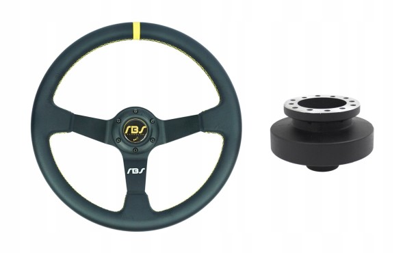 RBS Technology RBS-KZ-14+E36 Спортивне кермо RBS Technology шкіряне 35/9см + наба BMW E36