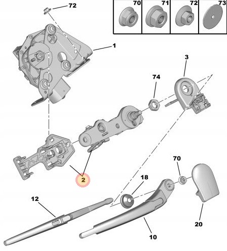 PSA 6405Z1 Механізм склоочисника задньої частини peugeot 407 sw універсал citroen c5 04-09 ліфт новий
